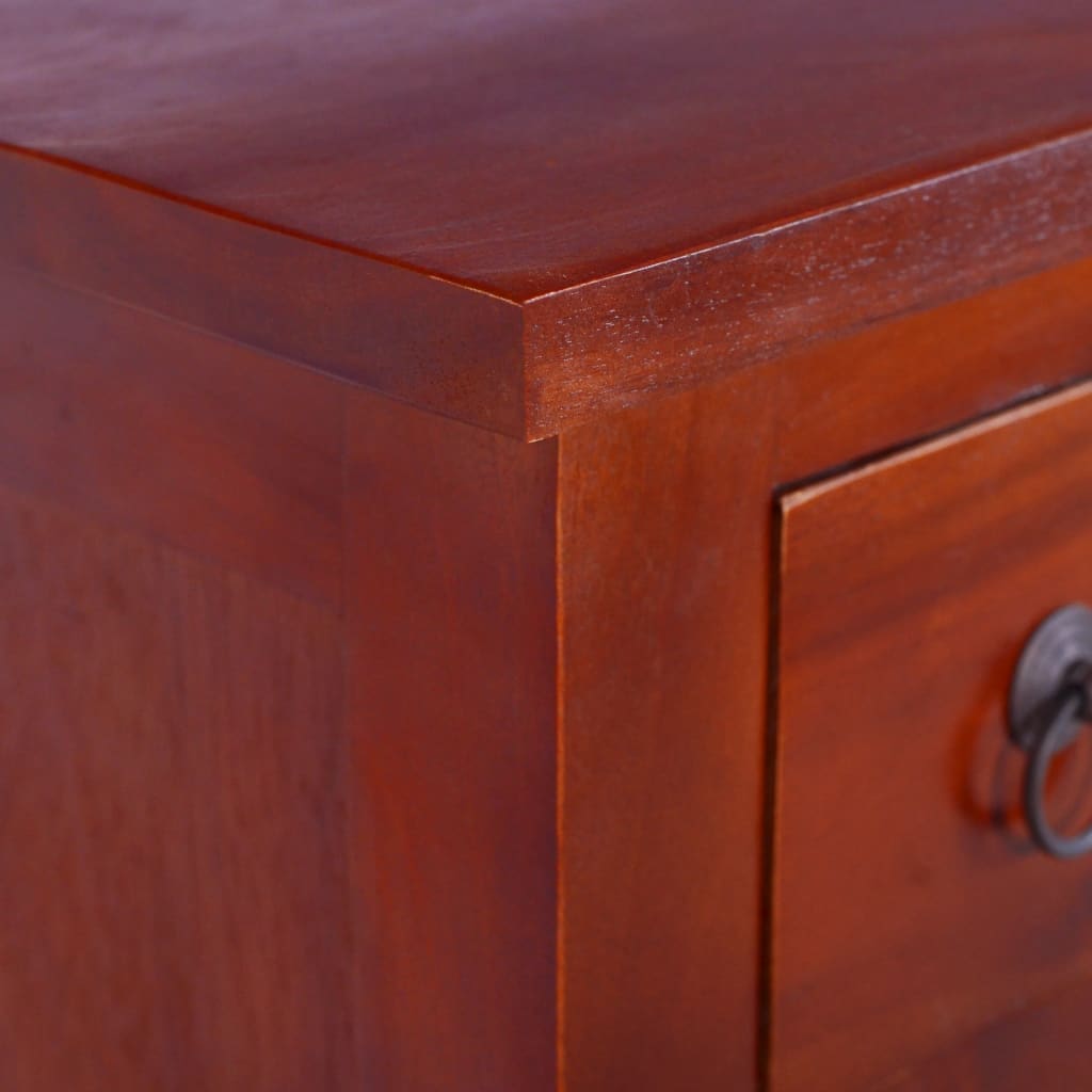 Klasszikus barna tömör mahagónifa fiókos szekrény 45x35x100 cm 