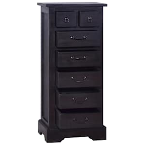 vidaXL Commode Noir 45x35x100 cm Bois d'acajou massif