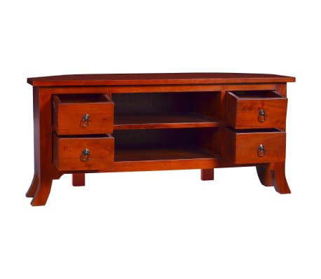 vidaXL TV Cabinet Classical Brown 100x40x45 cm Solid Mahogany Wood