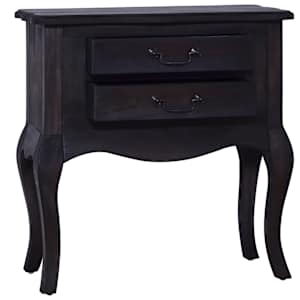 vidaXL Naktinė spintelė, juoda, 60x30x60cm, raudonmedžio masyvas