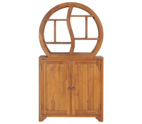 vidaXL Schrank mit Yin-Yang-Regal 70x30x130 cm Teak Massivholz