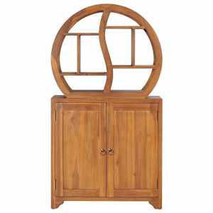 vidaXL Schrank mit Yin-Yang-Regal 70x30x130 cm Teak Massivholz