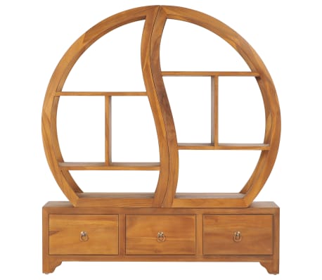vidaXL Armoire avec &eacute;tag&egrave;re Yin Yang 100x26x112 cm Bois de teck massif