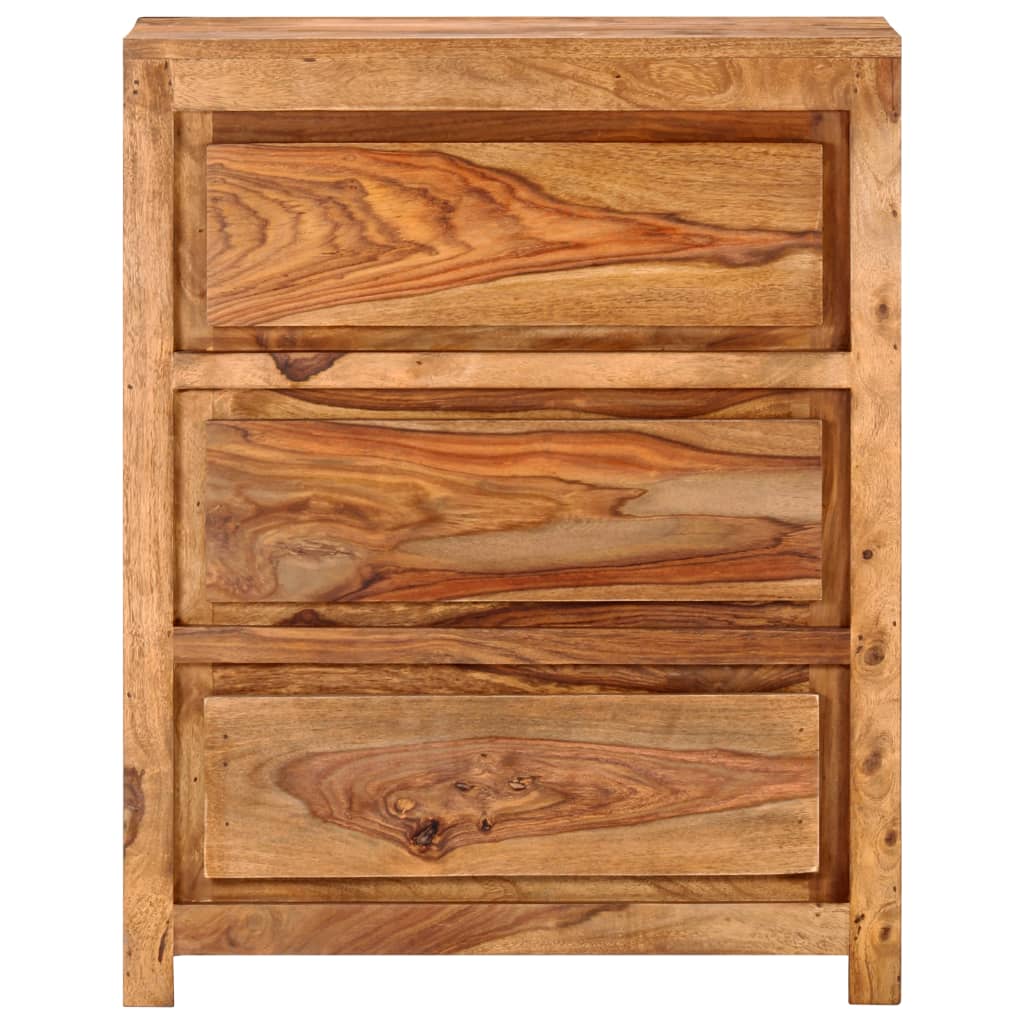 vidaXL Drawer Cabinet 23.6"x13"x29.5" Solid Sheesham Wood