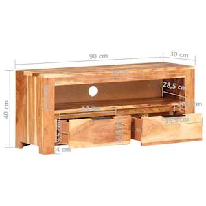 TV stolek 90 x 30 x 40 cm masivní akáciové dřevo - obrázek 7