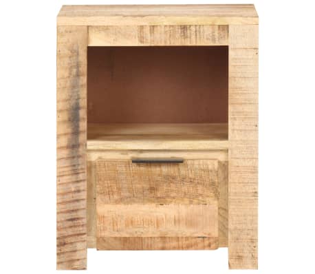 vidaXL Bedside Cabinet 40x30x50 cm Rough Mango Wood