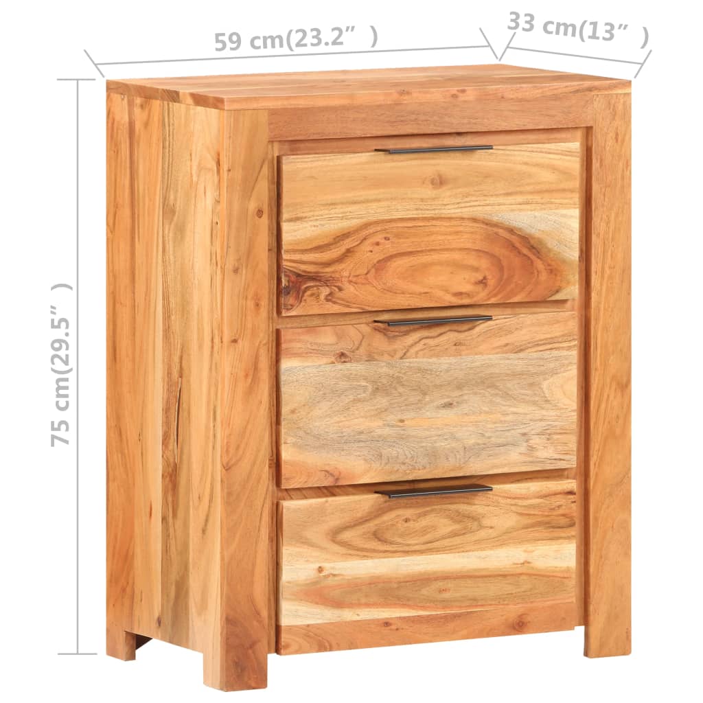 Příborník 59 x 33 x 75 cm masivní akáciové dřevo