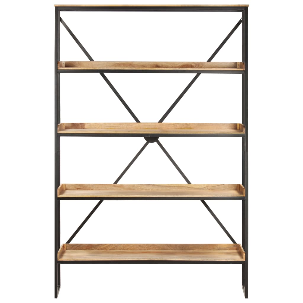 vidaXL 5-Tier Bookshelf 120x39x180 cm Solid Mango Wood