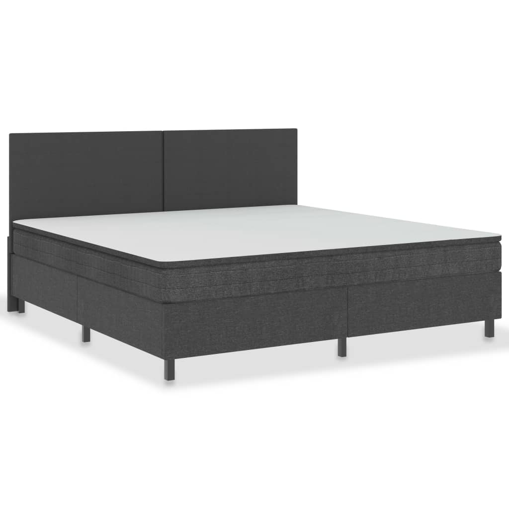 vidaXL Posteľ boxspring tmavošedá látková 200x200 cm