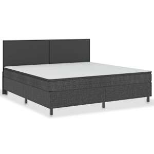 Postel boxspring tmavě šedá textil 200 x 200 cm - obrázek 2