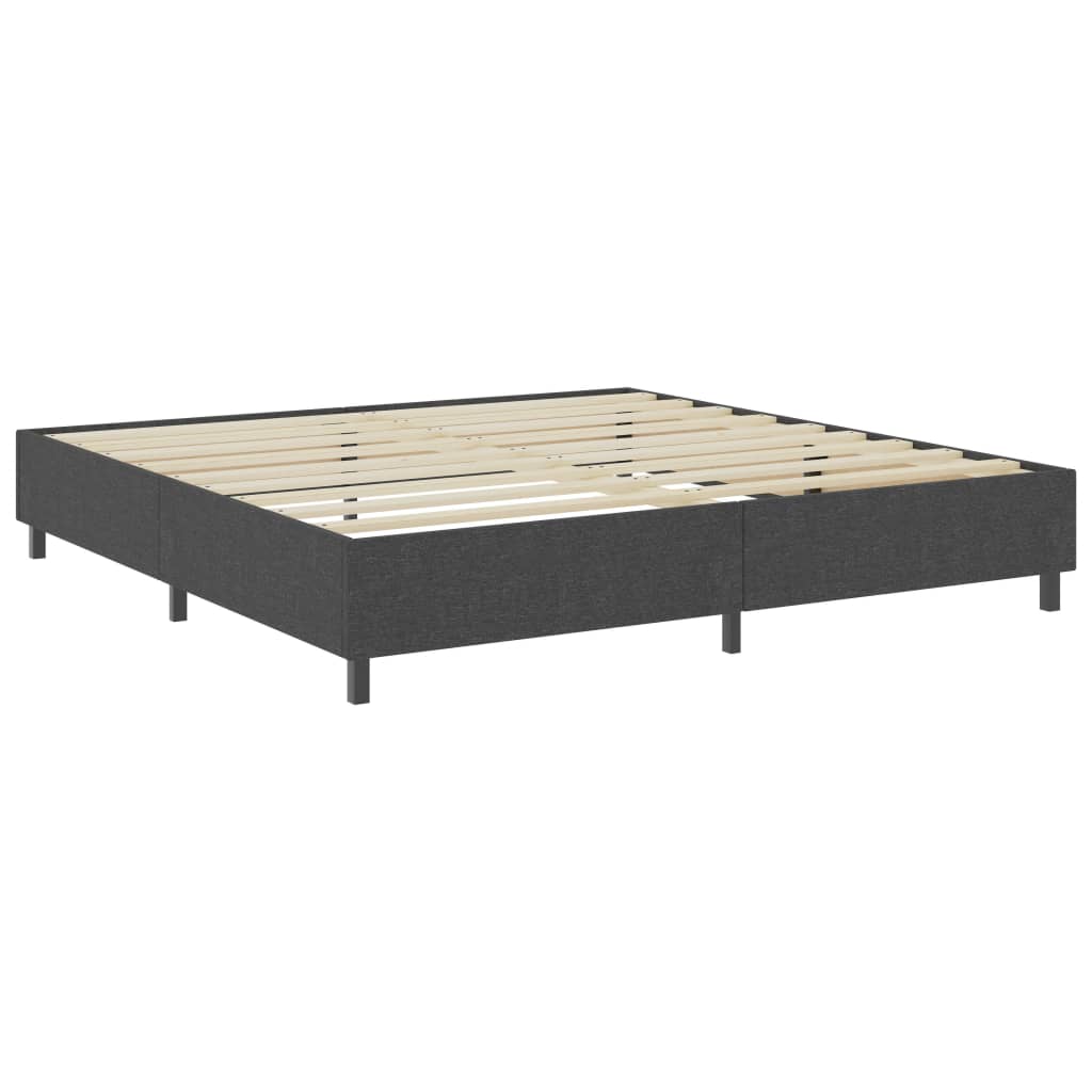 vidaXL Boxspring stof donkergrijs 200x200 cm