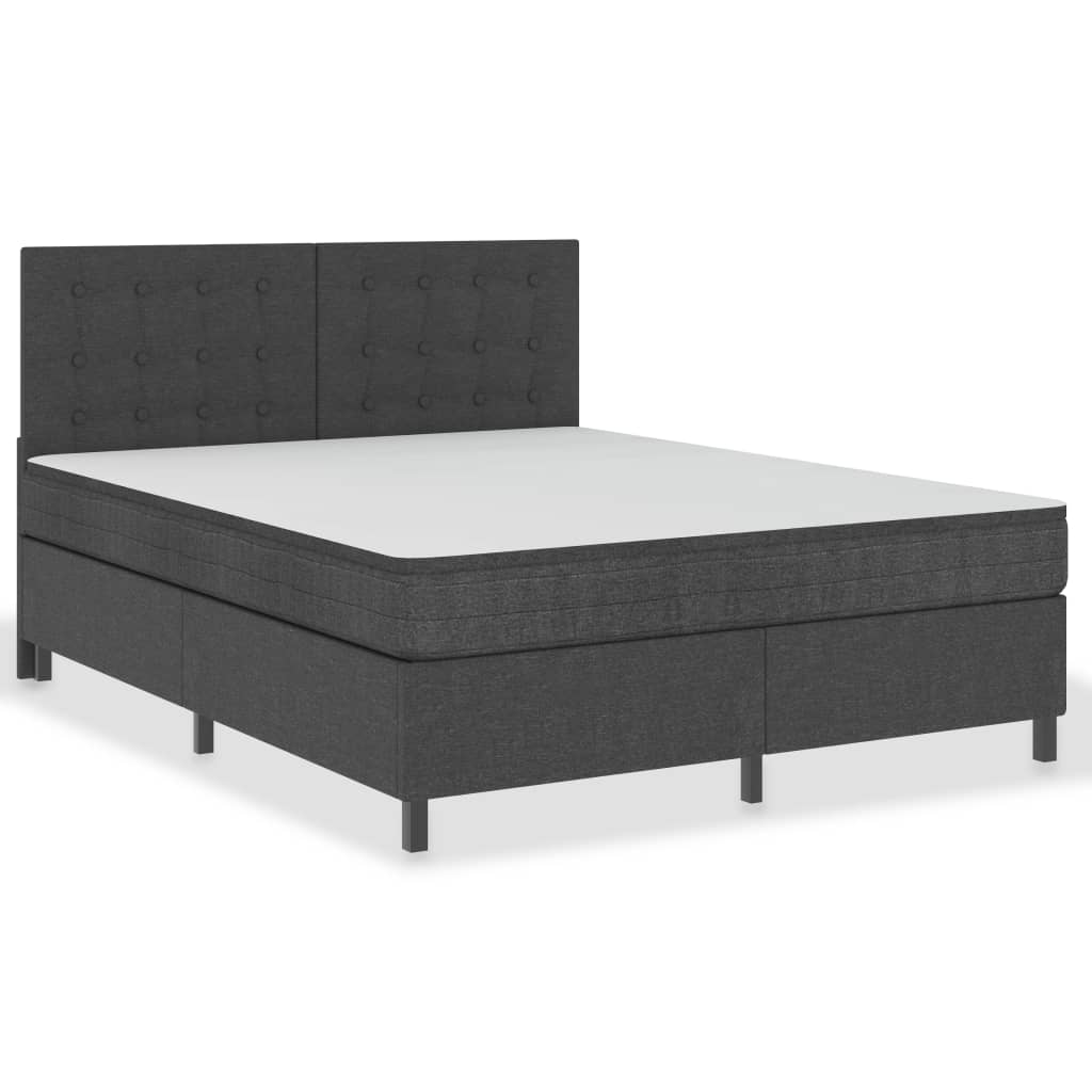 vidaXL Posteľ boxspring tmavošedá látková 160x200 cm