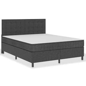 Postel boxspring tmavě šedá textil 160 x 200 cm - obrázek 2