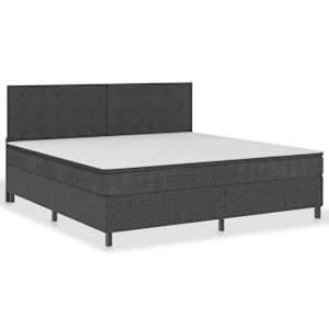 Postel boxspring tmavě šedá textil 200 x 200 cm - obrázek 2
