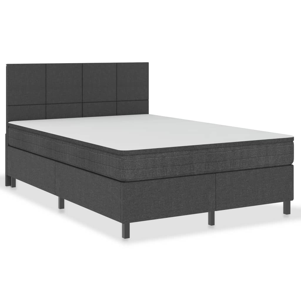 vidaXL Boxspring postelja temno siva iz blaga 140x200 cm