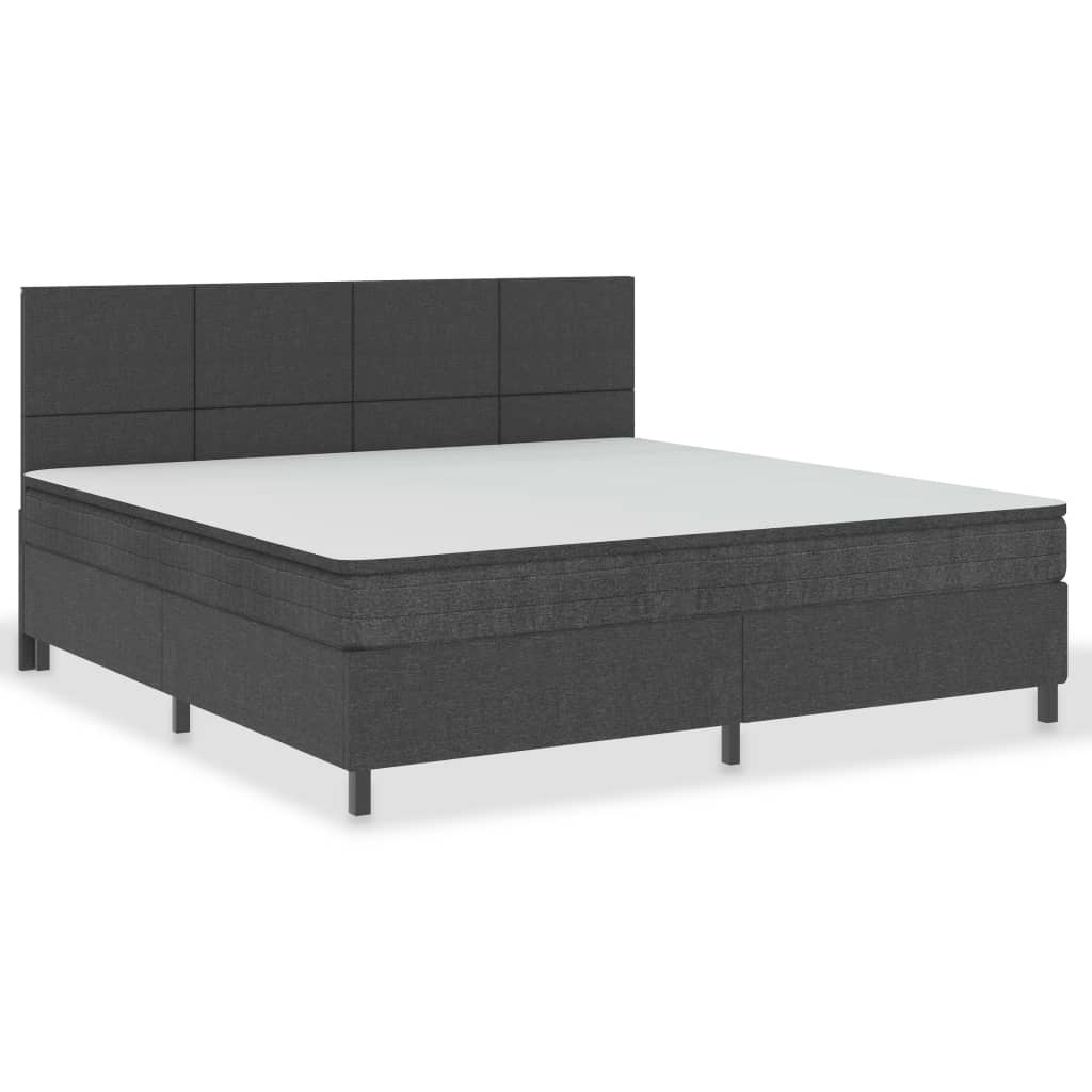 vidaXL Posteľ boxspring tmavošedá látková 200x200 cm