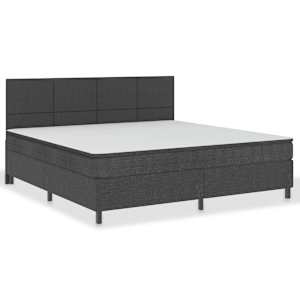 Postel boxspring tmavě šedá textil 200 x 200 cm - obrázek 2