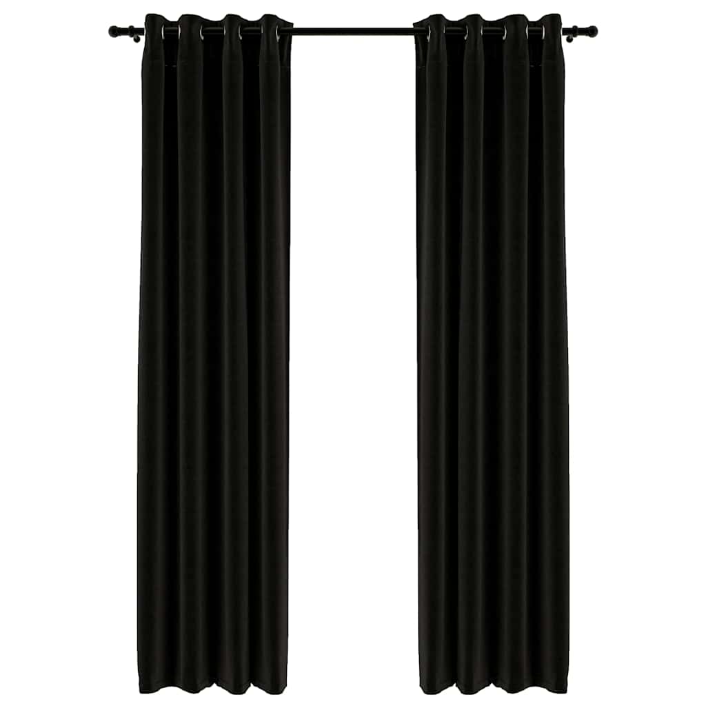 vidaXL Zatemňovacie závesy, ľanový vzhľad 2 ks, antracitové 140x245 cm