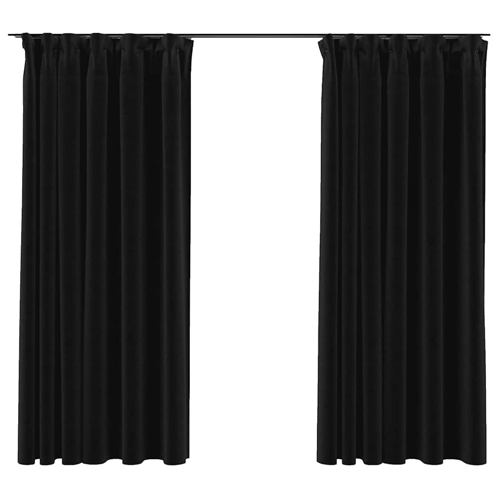 vidaXL Gordijnen linnen verduisterend haken 2 st 140x175 cm antraciet