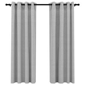 vidaXL linase v&auml;limusega pimendavad kardinad 2 tk hall 140 x 175 cm