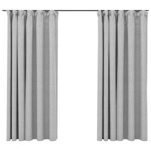 vidaXL pimendavad kardinad konksudega, 2 tk hall 140 x 175 cm