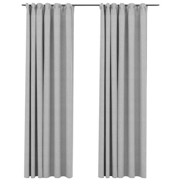 vidaXL pimendavad kardinad konksudega, 2 tk hall 140 x 245 cm