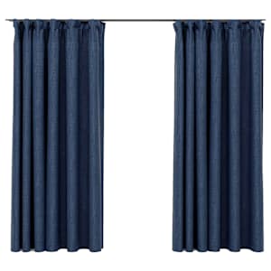 vidaXL pimendavad kardinad konksudega, 2 tk sinine 140 x 175 cm