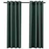 vidaXL linase v&auml;limusega pimendavad kardinad 2 tk roheline 140x175 cm