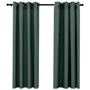 vidaXL linase v&auml;limusega pimendavad kardinad 2 tk roheline 140x175 cm