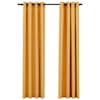 vidaXL linase v&auml;limusega pimendavad kardinad 2 tk kollane 140 x 225 cm