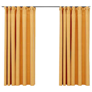 vidaXL pimendavad kardinad konksudega, 2 tk kollane 140 x 175 cm