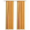 vidaXL pimendavad kardinad konksudega, 2 tk kollane 140 x 225 cm