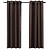 vidaXL linase v&auml;limusega pimendavad kardinad 2 tk pruunikas 140x175 cm