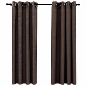 vidaXL linase v&auml;limusega pimendavad kardinad 2 tk pruunikas 140x175 cm