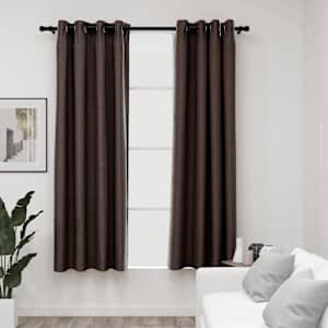 vidaXL linase v&auml;limusega pimendavad kardinad 2 tk pruunikas 140x175 cm