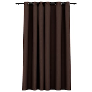 Zatemňovací závěs s kroužky vzhled lnu taupe 290 x 245 cm - obrázek 2