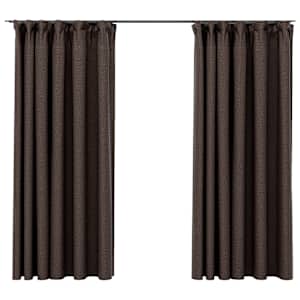 vidaXL pimendavad kardinad konksudega, 2 tk pruunikashall 140 x 175 cm