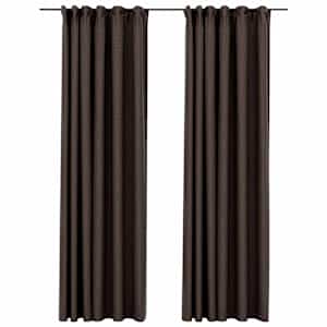 vidaXL pimendavad kardinad konksudega, 2 tk pruunikashall 140 x 225 cm