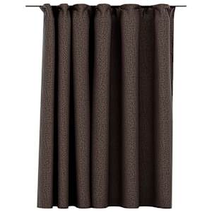 Zatemňovací závěs s háčky vzhled lnu taupe 290 x 245 cm - obrázek 2