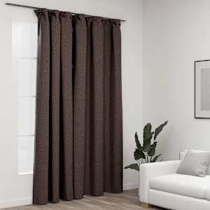 Zatemňovací závěs s háčky vzhled lnu taupe 290 x 245 cm - obrázek 1