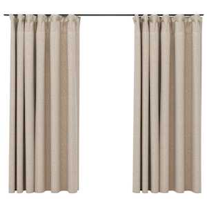 vidaXL pimendavad kardinad konksudega, 2 tk beež 140 x 175 cm
