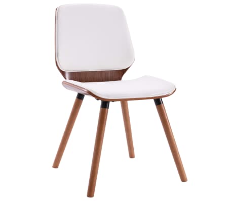 vidaXL Valgomojo kėdės, 6vnt., baltos, dirbtinė oda