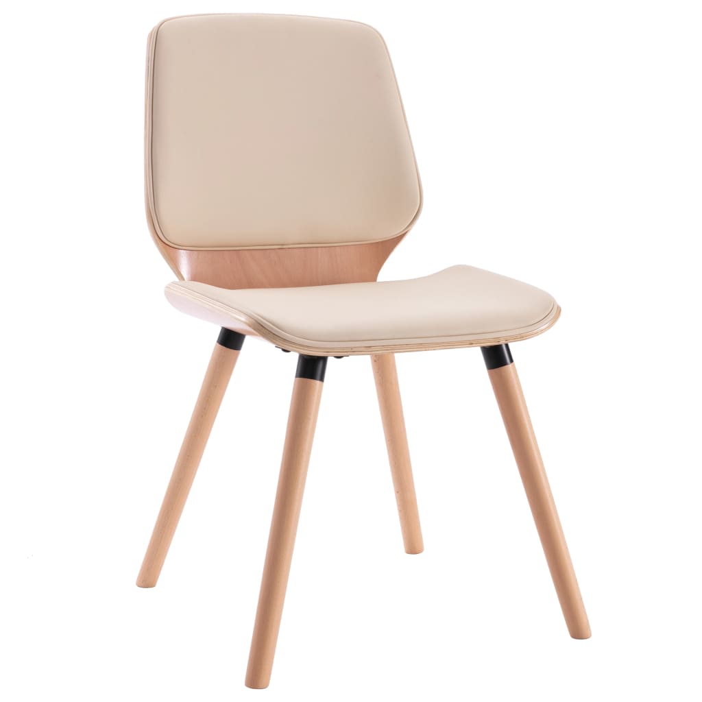 vidaXL Krzesła stołowe, 4 szt., kremowe, sztuczna skóra