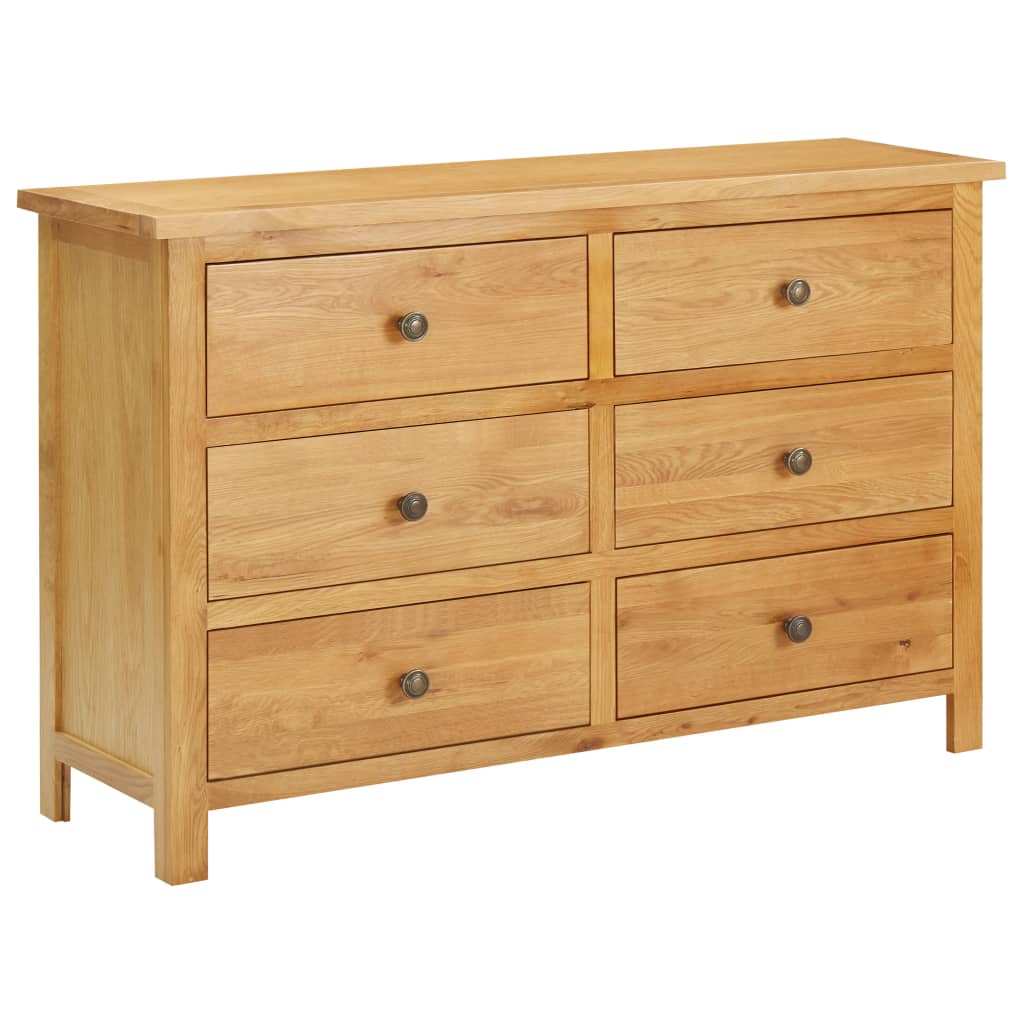 Image of vidaXL Chest of Drawers 105x33.5x73 cm Solid Oak Wood