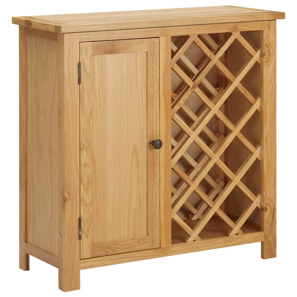 

vidaXL Wine Cabinet for 11 Bottles 31.5"x12.6"x31.5" Solid Oak Wood