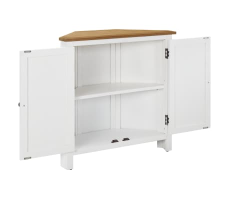 vidaXL Hj&oslash;rneskap 80x33,5x78 cm heltre eik