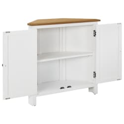 vidaXL コーナーキャビネット 80x33.5x78cm オーク無垢材
