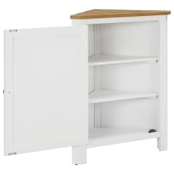 vidaXL コーナーキャビネット 59x45x80cm オーク無垢材
