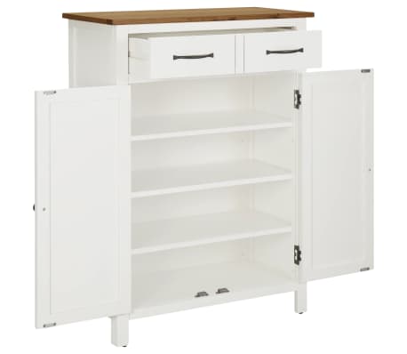 vidaXL Sapateira 76x37x105 cm madeira de carvalho maci&ccedil;a