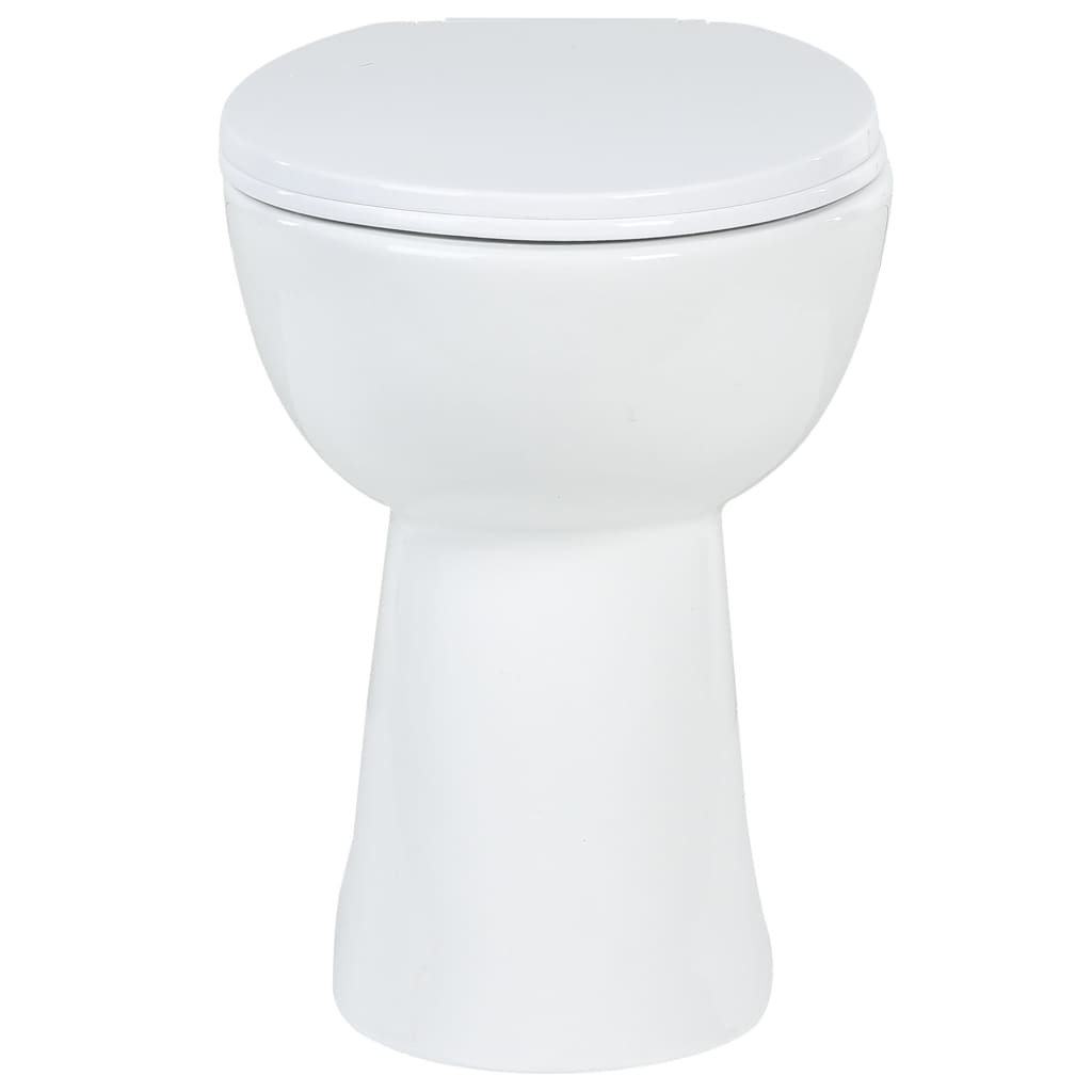 Fehér kerámia perem nélküli magas WC finoman záródó fedéllel 